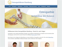 Tablet Screenshot of osteopathikum-hamburg.de